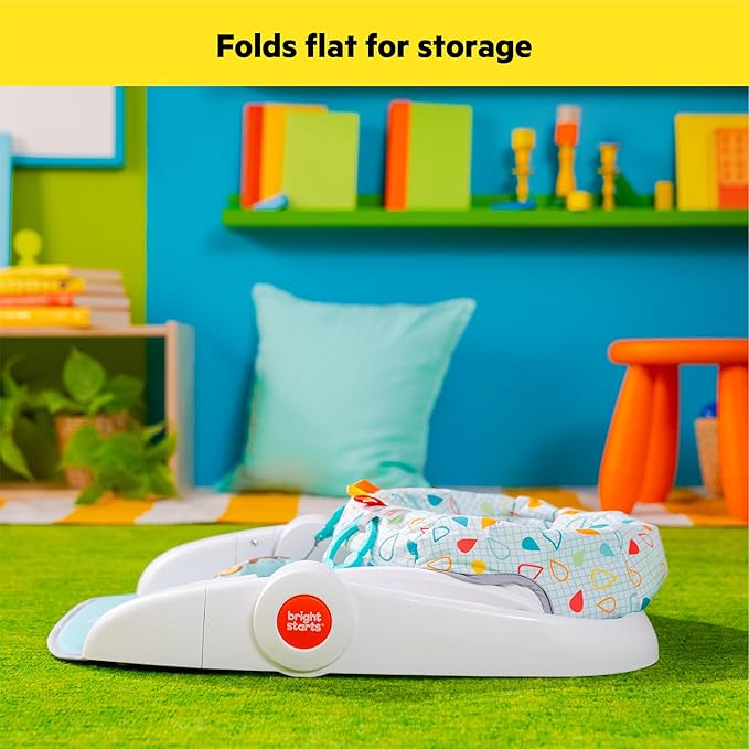 Bright Starts Learn-to-Sit 2-Position Baby Floor Seat with Toys, Unisex, 4-12 Months, Wild Wiggles