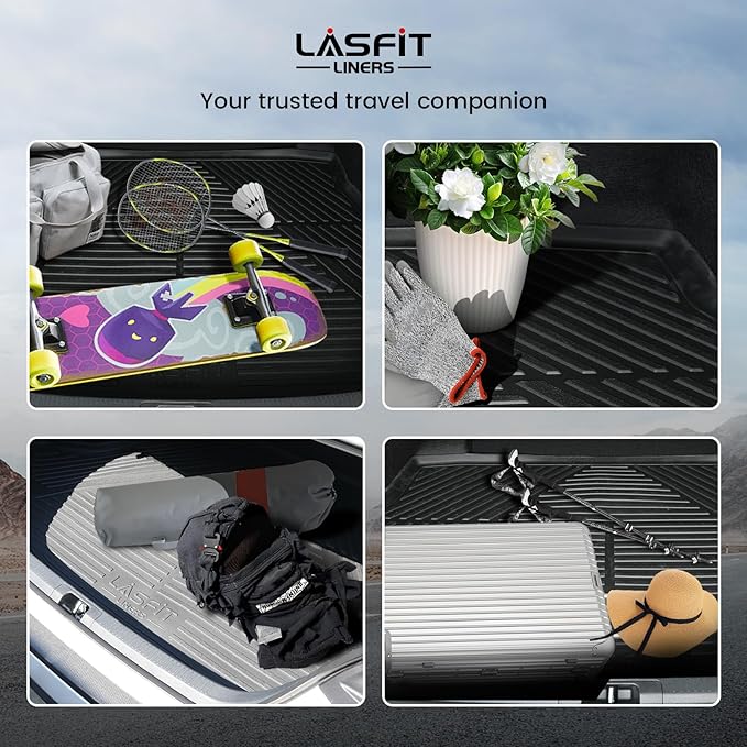 LASFIT Cargo Mat for Ford Focus 2012-2018 Hatchback Gasoline(No Subwoofer) Focus RS 2016 2017 2018 All Weather Custom Fit TPE Trunk Liner