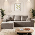HYJT-H&K Modular Sectional Sofa Cloud Couch, 107" Comfy L Shaped Sectional Couches for Living Room, Deep Seat Memory Foam Plush Fluffy Corduroy Boneless Couch Sectionals Left Facing Sofa Chaise Camel