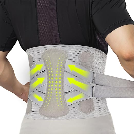 aoFIT Back Brace for Men Lower Back Pain Women Relief with 360-Degree Biochemical Hug Support without Suspenders Back Support Belt Soft Breathable Fabric Lumbar Support for Herniated Disc Sciatica M
