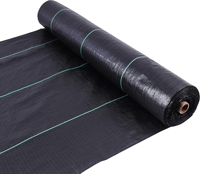 EXTRAEASY Driveway & Landscape Fabric 13ftx60ft Black Plastic, Heavy Duty Geotextile Ground Cover Under Gravel for Driveway Underlayment, Weed Control Garden Barrier Cloth