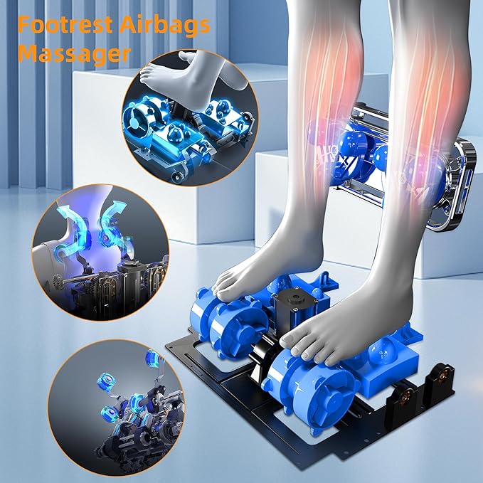 Massage Chair Full Body, 4D Zero Gravity Massage Chair Recliner with Heat, Shiatsu Massage Recliner Chair with 10 Fix Rollers, 5 Auto Modes, Foot Massage, Airbags, Control Screen