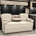 Qualitex De Leon Console SL RV Sofa Bed, 68" Wide, Ulitmate Leather, Bisque