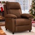 Recliner Chair, Living Room Chairs for Adults, Padded Deep Seat Reading Chair with Side Pockets, Small Recliners for Small Spaces, Lounge Chair for Living Room, Bedroom, and RV (Linen)
