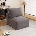 31" Modular Middle Seat Cloud Couch Extension, Armless Memory Foam Boneless Chair, Cozy Upholstered Corduroy Frameless Single Seat, No Assembly Required Accent Chair for Living Room Home Decor, Grey