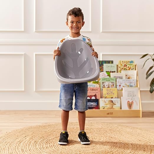 ECR4Kids Leaf Floor Seat, Rocker Chair, Sage/Grey, 6-Piece