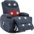 Massage Recliner Chair with Heat - Ultra-Comfortable Reclining (135° Adjustable), Dual Cup Holders & Side Storage Pockets, Easy Tool Assembly, Dark Green