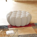 JACH Modern Lazy Floor Ottoman, 41.24'' Bubble Footstool, Upholstered Mesh Fabric Bubble Couch Sofa, 3D Honeycomb Shape Ottoman for Living Room/Office/Apartment/Small Space (Light Grey)