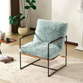VINGLI 28" Wide Plush Upholstery Sling Modern Accent Chair Set of 2,Reading Armchair with Removable Seat Cushion & Tan Microfiber Seat Base, Lazy Chair for Bedroom & Lounge,Pale Turquoise