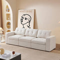 ORRD Modular Sectional Couch, Convertible Sofa with Storage, 3 Seater Sofa Modular with Reversible Chaise for Living Room, Office (Beige White)