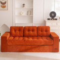 MAXYOYO Boneless Sofa Couch, Loveseat Sofa for Small Space, Tufted 3-Seater Floor Couch Bean Bag Chair for Living Room Bedroom Apartment, Sofa in a Box, No Assembly Needed, Orange