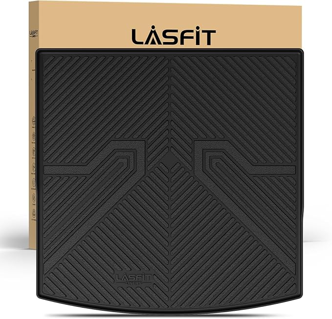 LASFIT Trunk Mat for Volkswagen Atlas Cross Sport 2020-2026, Custom Fit All-Weather Protection TPE Rubber Cargo Mat for VW Accessories, Super Duty, Waterproof, Easy to Clean, Black
