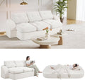 MeMoreCool Cloud Couch – 3-Seater Convertible Sofa Bed, Tufted Cushion, Corduroy, No Assembly, Beige Compact Floor Sofa | Foldable Boneless Design | Comfy Sleeper for Living Room & Small Spaces