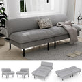 70" Futon Sofa Bed, 4 in 1 Multi-Function Couch Sleeper with Adjustable Backrest, Modern Convertible Futon, Recliner Small Loveseat for Living Room, Dorm, Light Grey