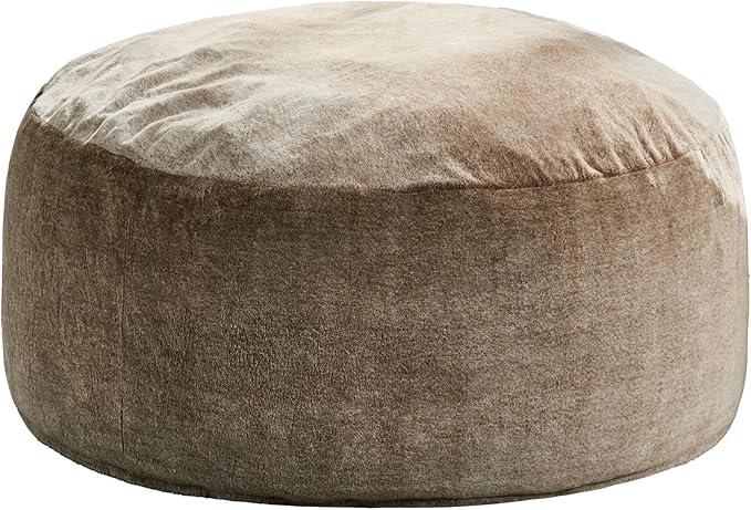 Hobestluk Bean Bag Chairs Giant Beanbag Chair with Filler, Memory Foam Bean Bags with Fluffy & Machine Washable Cover, Bean Bag Chairs for Aduts for Living Room, Bedroom (BROWN, 3FT - 36” x 36” x 22”)