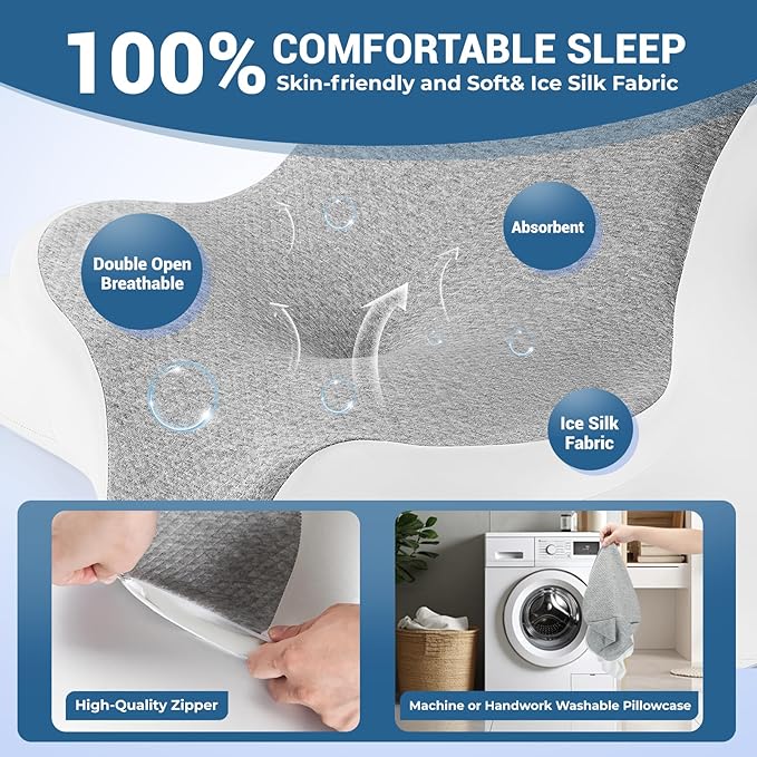 Reading Pillow for Bed, Lying, Leaning and Prone, Ergonomic Memory Foam Bed Wedge Pillow for Headboard, Chin & Back Support Pillows on Bedrest Couch Floor- Grey