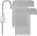 27 Pack Ground Garden Rebar Stakes Rebar 16 Inch Anti-Rust Galvanized Steel J Shape Hook Heavy Duty Ground Anchors for Tents, Position Kits,Fences, and Trampolines Landscape Fabric
