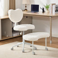 Meditation Chair with Lumbar Support,360° Swivel Cross Legged Chair with Wheels, Ergonomic Cross Legged Office Chair for Adults with ADHD, Height-Adjustable Yoga Chair, Faux Fur, Beige
