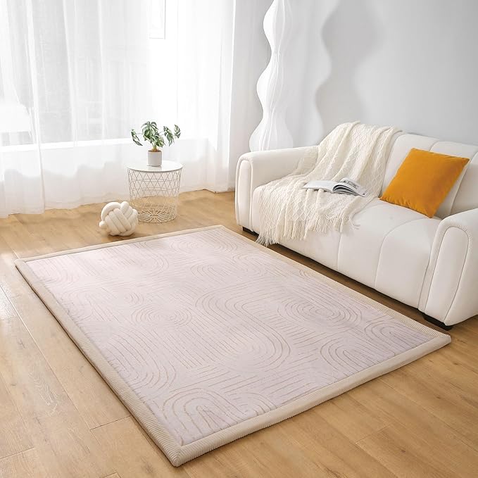 Hakuna Matte CloudSoft Baby Play Mat for Floor 60" x 80" Zen Garden – Coral Velvet Memory Foam Rug for Crawling & Cozy Play – Non-Slip, Water-Resistant, Easy-Care Tummy Time Mat, Playmat for Playpen