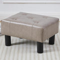 FIMIVIBI Small Foot Stool Ottoman, Faux Leather Footstool Ottoman Foot Rest for Couch, Rectangle Footstools and Ottomans Small for Living Room, Entryway and Bedroom (Gray)