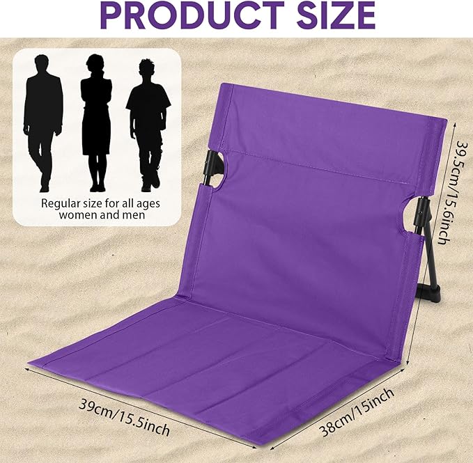 Jetec Foldable Floor Backrest Chair Portable Camping Chair with Storage Bag Light Weight Lazy Seat for Indoor Outdoor Bed Ground Park Lawn Concerts Beach Hiking