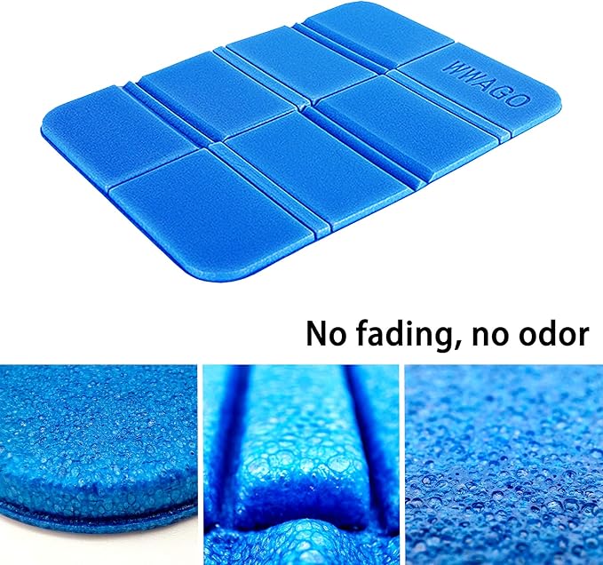 inheming 2PCS Camping Cushion Seat, Foldable Ultralight Foam Sitting Pads, Save Your Backpack Space and Reduce Weight