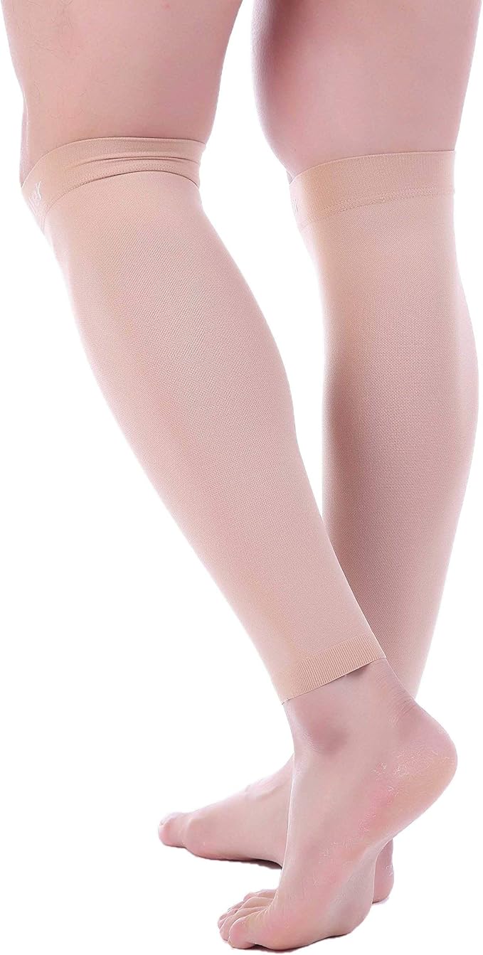 Doc Miller Compression Calf Sleeve for Men & Women – 20-30mmHg Graduated Support for Running, Shin Splints, Calf Strain – Knee High, Small to 6XL Plus Size