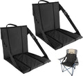 CAMPHILL 2PCS Portable Stadium Seat Cushion for Bleachers,Folding Lightweight Seat with Backrest,Adjustable Straps,Ideal for Camping,Hiking,Sports Events,Outdoor Concerts