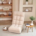 Floor Chair Single Lazy Sofa Leisure Balcony Reclining Japanese Tatami Adjustable Recliner with Ottoman for Living Room, Bedroom, Indoor Use(No Footstool, Beige)