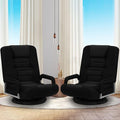 ACIPENSER Swivel Gaming Chair Multipurpose 2PACK Floor Gaming Chair for Playing Video Games, TV, Reading w/Armrest Lumbar Support & 6 Adjustable Postion Backrest for Adults & Kids, Black
