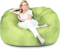 Lumaland Luxurious 5ft Large Bean Bag Chair with Microsuede Cover - Ultra Soft, Foam Filling, Washable Bean Bag Sofa for Kids, Teenagers, Adults - Sack Chair for Dorm, Family Room - Light Green