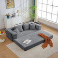 Folding Sofa Bed, Corduroy Loveseat Sleeper with Fixed-Shape Frame, No Assembly Needed Futon Couch, Convertible Floor Sofa Lounge Couch for Living Room, Bedroom, Lounge Studio, Grey