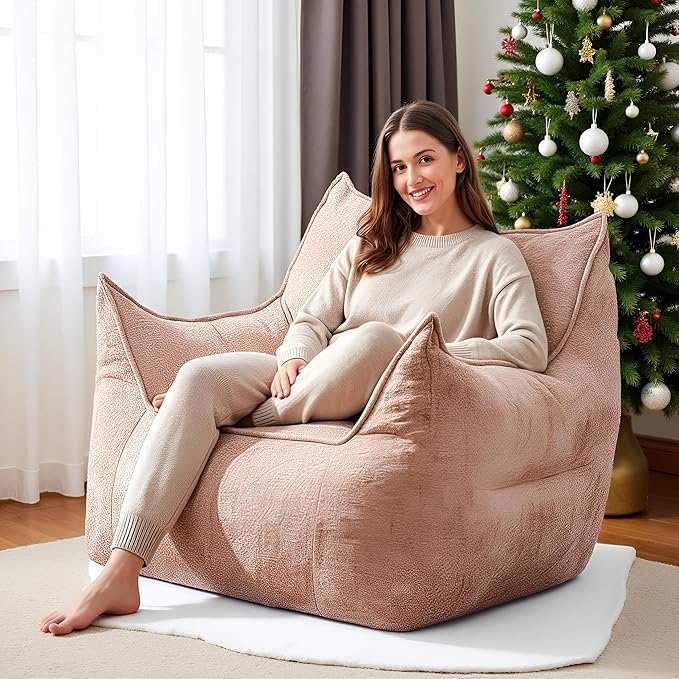 GLCS Bean Bag Chair for Adults,Comfy Reading Chair with Back Cushion,Bean Bag Chairs for Kids,Cozy Chair for Bedroom,Living Room, Apartment