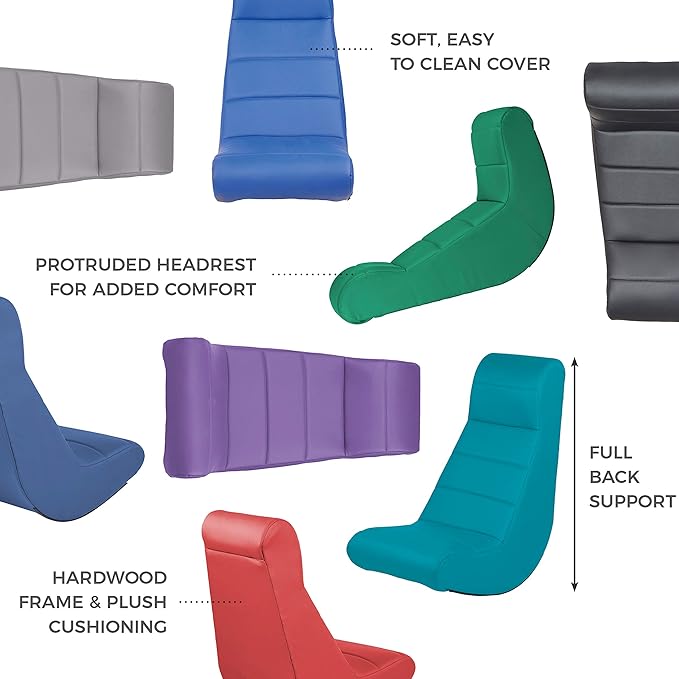 Factory Direct Partners 10489-RD Soft Ergonomic Horizontal Soft Video Rocker - Great for Reading, Gaming, Meditating, or TV for Kids Teens and Adults - Red