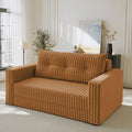 HABUTWAY Folding Sofa Bed, 2 in 1 Convertible Sleeper Chair with Pillow, Portable Fold Out Chair Bed with Armrest, Comfy Floor Couch, Lazy Sofa for Living Room Bedroom Dorm Home Office, Orange