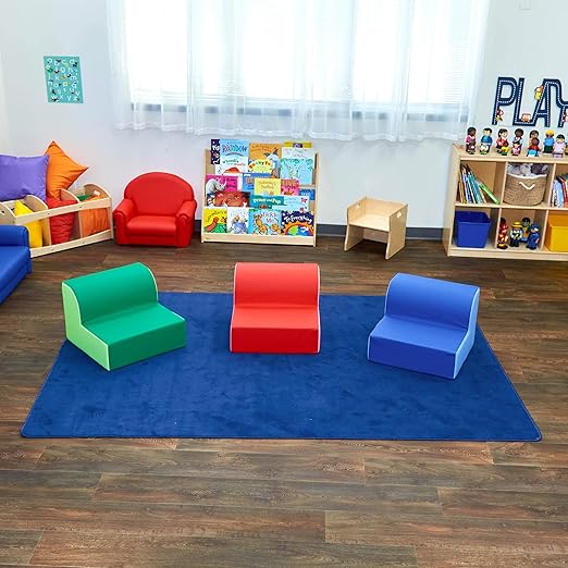 Children's Factory Library Chair, Green, CF322-387, Flexible Seating Classroom Furniture, Kids Reading Nook & Playroom Chairs for Toddler Girls & Boys