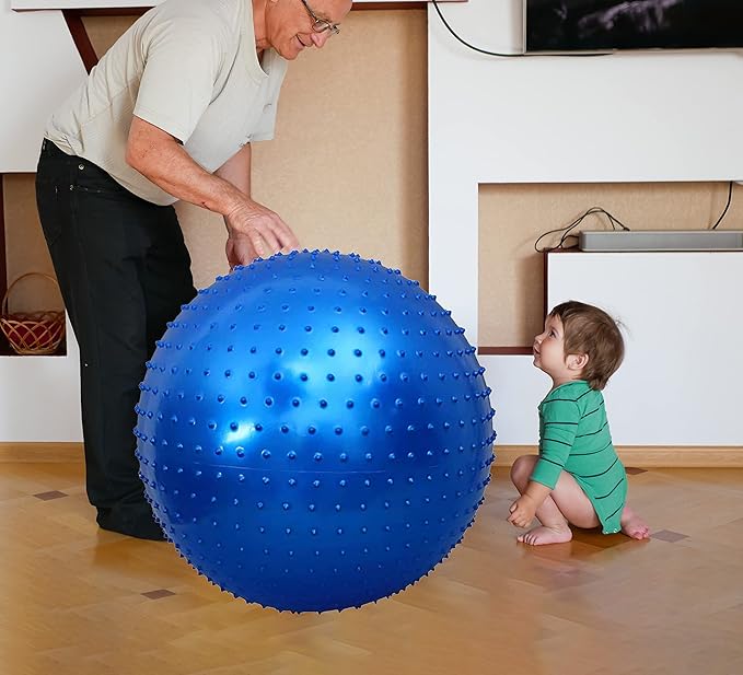penepico Large Sensory Massage Ball for Kids, 33.5" 85CM 3.1lb(1400g) Bouncy Exercise Ball for Toddlers, Big Inflatable Balls with Tactile Spikes, Outdoor Giant Yoga Ball, Large Beach Balls Play Ball