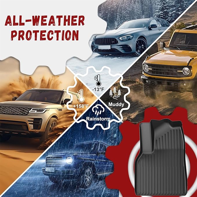Floor Mats Trunk Mat Fit for Tesla Model Y Juniper 2025 2026 (5-Seat), TPE All Weather Floor Liners Trunk Liner Cargo Mat for Model Y Accessories 4PCS