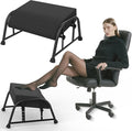 Foot Rest for Under Desk at Work, 10-Level Height Adjustable Ergonomic Foot Stool with Removable Soft Memory Foam Pad, Office & Gaming Desk Accessories for Leg Support（Black