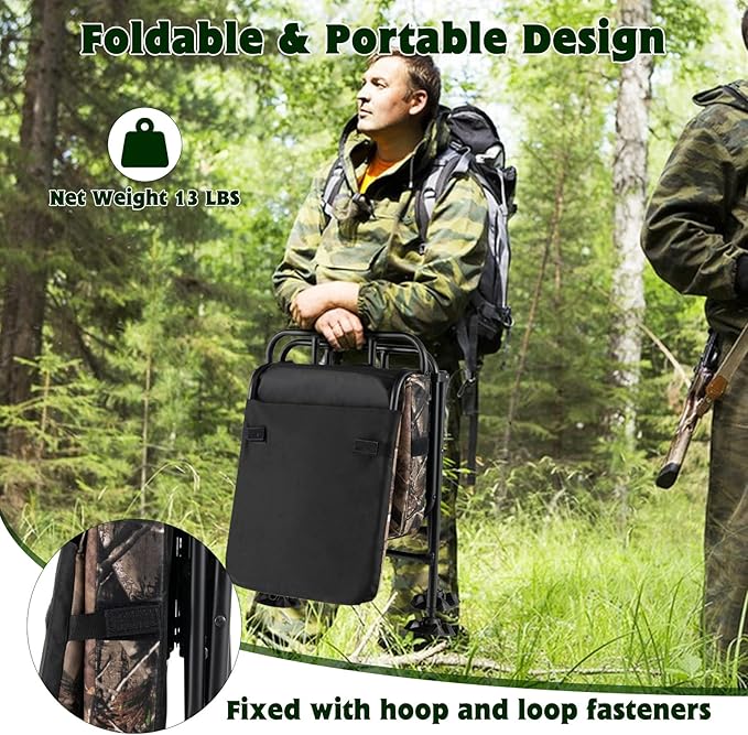 GYMAX Hunting Chair, 360 Degree Swivel Hunting Blind Chair w/ 3’‘ Oversized Duck Feet & Camo Padded Cushion, 330 LBS Silent Waterproof Rustproof Folding Ground Blind Hunting Seat Stool for Outdoors