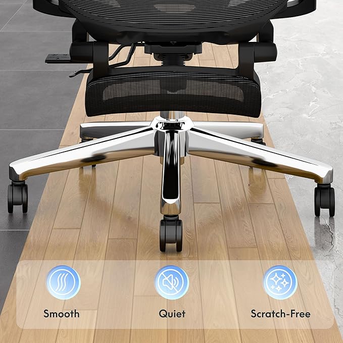 FLEXISPOT ErgoX Premium Ergonomic Office Chair with Footrest- Adjustable 3D Armrests, Dynamic Lumbar Support, Recline & Tilt Function, Mesh Seat, for Home & Office Use,Grey Foam
