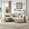 CHITA U Shaped Modular Sectional Sofa with 2 Ottoman, Modern Cloud Couch for Living Room and Apartment, 5 Seat Extra Comfty Sofa, Removable Cover, 107 Inch Width, Classic Taupe
