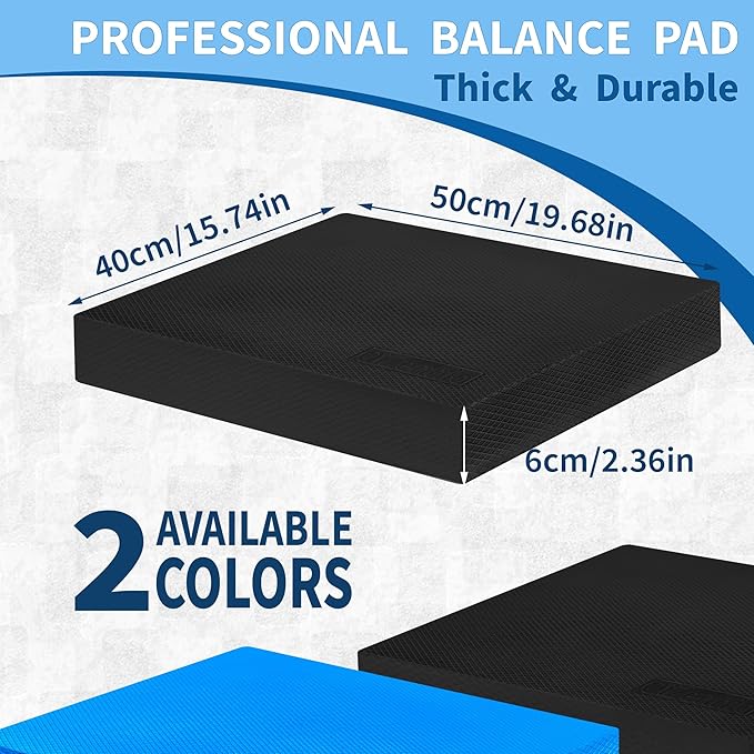 OiZenhio Professional Foam Balance Pad, Large Balance Pads for Physical Therapy, Foam Balance Board for Rehabilitation Stability Workout Knee and Ankle Exercise Strength Training