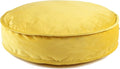 YIUOR Round Floor Pillow Cover Velvet Throw Seating Pouf Yoga Meditation Cushion Plush Case Reading Room Decor Cover Only (19.7IN, Yellow)