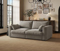 Cloud Modular Sectional Sofa Couch with Storage Ottoman, 70" Oversized Sectional Couches for Living Room, Cloud Modular I-Shaped Sofa with Chaise, Loveseat, Chenille, Light Gray