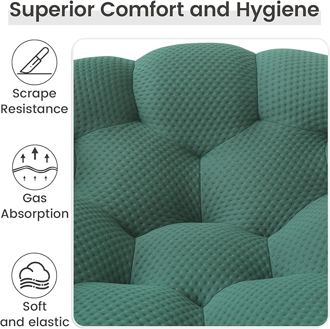 WJShome Bubble Sofa Couch,98'' Modern Curved Sofas for Living Room, 3 Seater Lazy Floor Sofa, Large Bean Bag Chair,Deep Seat Floor Sofas Chair Lounge for Office, Apartment(Green)
