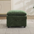 Abbrevi 27" Large Square Ottoman with Storage, Modern Upholstered Footrest with Anti-Slip Legs for Couch Coffee Table Living Room, Bedroom, Entryway, Chenille Green