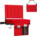Halituny Stadium Seat for Bleachers with Back Support, Portable Bleacher Seat with Wide Comfy Padded Cushion, Metal Hook, Folding Stadium Chair with Shoulder Strap, Carry Handle, Cup Holder
