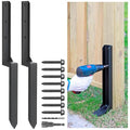 Epcee Heavy Duty Steel Repair Stakes, Anchor Ground Spike, for Repair Tilted/Broken Wood Fence Post (2 Pack/Black）
