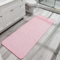 Bosap Bath Mat,Ultra Thin Bathroom Runner Rugs,Large Bath Mats for Bathroom,Quick Dry,Non-Slip,Machine Washable,Low Pile,Bath Rug,Shower Outside,Sink,Home Decor Accessories.Pink,1'5"x4'11"（17x59inch）